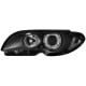 REFLEKTORY BMW 3 E46 COUPE 03-06 2 RINGI CZARNE XENON