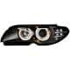 REFLEKTORY BMW 3 E46 COUPE 03-06 2 RINGI CZARNE XENON + KIERUNKOWSKAZ LED