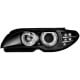 REFLEKTORY BMW 3 E46 COUPE 03-06 2 RINGI CZARNE XENON + KIERUNKOWSKAZ LED