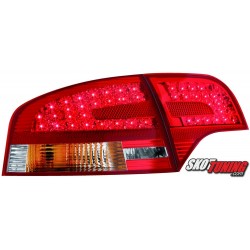 LAMPY TYLNE LED AUDI A4 SEDAN B7 04-08 CZERWONE/PRZEŹROCZYSTE