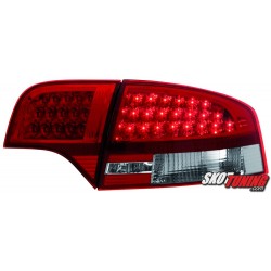 LAMPY TYLNE LED AUDI A4 SEDAN B7 04-08 CZERWONE/PRZEŹROCZYSTE