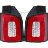 LAMPY TYLNE LED VW TRANSPORTER T6 2016-2018 CZERWONE / PRZEŹROCZYSTE Z KIERUNKOWSKAZEM LED