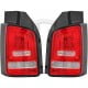 LAMPY TYLNE LED VW TRANSPORTER T6 2015+ CZERWONE / PRZEŹROCZYSTE Z KIERUNKOWSKAZEM LED