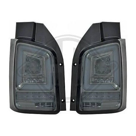 LAMPY TYLNE LED VW TRANSPORTER T6 2015+ CZARNE / DYMIONE Z KIERUNKOWSKAZEM LED