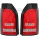 LAMPY TYLNE LED VW TRANSPORTER T6 2015+ CZERWONE / PRZEŹROCZYSTE Z KIERUNKOWSKAZEM LED