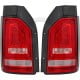LAMPY TYLNE LED VW TRANSPORTER T6 2015+ CZERWONE / PRZEŹROCZYSTE Z KIERUNKOWSKAZEM LED
