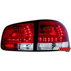 LAMPY TYLNE LED VW TOUAREG 02-10 CZERWONE/PRZEŹROCZYSTE