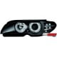 REFLEKTORY BMW 3 E46 COUPE 03-06 2 RINGI CZARNE XENON + KIERUNKOWSKAZ LED