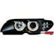 REFLEKTORY BMW 3 E46 COUPE 03-06 2 RINGI CZARNE XENON + KIERUNKOWSKAZ LED