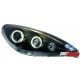 REFLEKTORY PEUGEOT 307 01-04.05 RINGI CZARNE