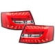 LAMPY TYLNE LED AUDI A6 4F SEDAN 04-08 CZERWONE / PRZEŹROCZYSTE LIGHTBAR