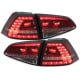 LAMPY TYLNE LED VW GOLF VII +13 GTI LOOK CZERWONE / PRZEŹROCZYSTE