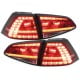 LAMPY TYLNE LED VW GOLF VII +13 GTI LOOK CZERWONE / PRZEŹROCZYSTE