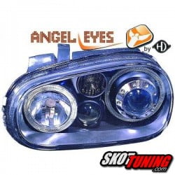 REFLEKTORY VW GOLF IV 97-04 R32-LOOK CZARNE Z RINGAMI