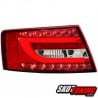 LAMPY TYLNE LED AUDI A6 4F SEDAN 04-08 CZERWONE / PRZEŹROCZYSTE LIGHTBAR