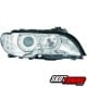 REFLEKTORY BMW 3 E46 COUPE 03-06 2 RINGI CHROM XENON + KIERUNKOWSKAZ LED