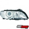 REFLEKTORY BMW 3 E46 COUPE 03-06 2 RINGI CHROM XENON + KIERUNKOWSKAZ LED