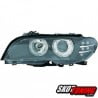 REFLEKTORY BMW 3 E46 COUPE 03-06 2 RINGI CZARNE XENON + KIERUNKOWSKAZ LED