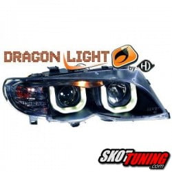 REFLEKTORY BMW 3 E46 SEDAN TOURING 01-05 2 RINGI CZARNE