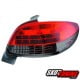 LAMPY TYLNE LED PEUGEOT 206 98-10 CZERWONE / DYMIONE