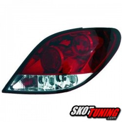 LAMPY TYLNE PEUGEOT 207 06-12 CZERWONE / PRZEŹROCZYSTE