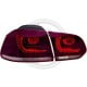 LAMPY TYLNE LED ZESTAW VW GOLF 6 GTI LOOK CIEMNO CZERWONE / PRZEŹROCZYSTE