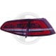 LAMPY TYLNE LED VW GOLF VII +1 GTI LOOK CZERWONE / PRZEŹROCZYSTE