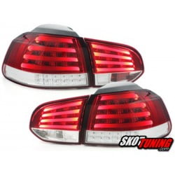 LAMPY TYLNE LED VW GOLF VI CZERWONE/PRZEŹROCZYSTE