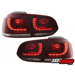 LAMPY TYLNE LED VW GOLF VI 08+ CZERWONE/PRZEŹROCZYSTE R-LOOK 
