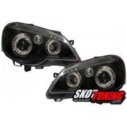 REFLEKTORY VW POLO 9N3 05-09 RINGI CZARNE