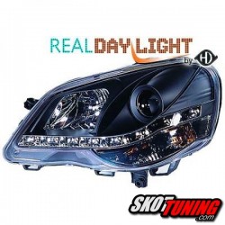 DRL REFLEKTORY VW POLO 9N3 05-09 CZARNE