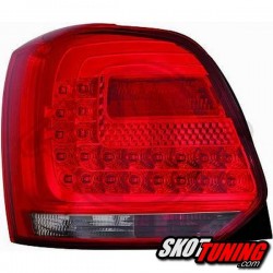 LAMPY TYLNE LED VW POLO 6R 09-14 CZERWONE / DYMIONE