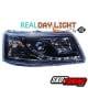 REFLEKTORY Z ŚWIATŁAMI DZIENNYMI VW TRANSPORTER T5 03-09 CZARNE