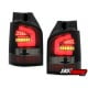 LAMPY TYLNE LED VW TRANSPORTER T5 2010+ CZARNE / DYMIONE Z KIERUNKOWSKAZEM LED