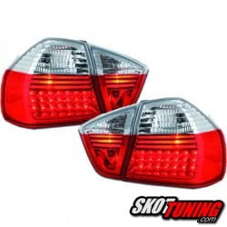 LAMPY TYLNE LED BMW E90 SEDAN 05-08 CZERWONE / PRZEŹROCZYSTE
