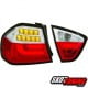 LAMPY TYLNE LED BMW E90 SEDAN 05-08 CZERWONE / PRZEŹROCZYSTE LIGHTBAR