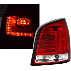 LAMPY TYLNE LED VW POLO 9N3 04.05-05.09 CZERWONE PRZEŹROCZYSTE